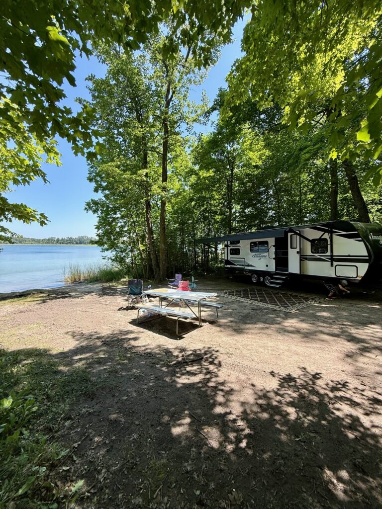 Lumberjack Lodge RV Rental in Minnesota this is shown at Campers' Paradise in Nevis MN