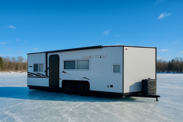 Ice fishing rental we have portable fish houses and a wheelhouse ice house for rent in northern Minnesota